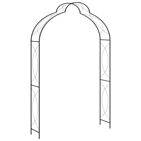 Black iron garden arch 150x34x240 cm by vidaXL, Pergolas, arches and garden trellises - Ref: Foro24-47095, Price: 68,62 €, Di...