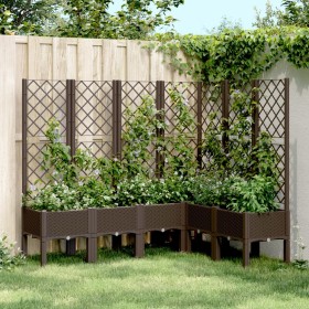 Jardinera con enrejado PP marrón 160x120x142 cm de , Maceteros y jardineras - Ref: Foro24-367940, Precio: 179,69 €, Descuento: %