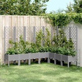Jardinera con enrejado PP gris claro 200x160x142 cm de , Maceteros y jardineras - Ref: Foro24-367942, Precio: 238,01 €, Descu...