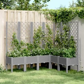 Jardinera con enrejado PP gris claro 160x120x142 cm de , Maceteros y jardineras - Ref: Foro24-367937, Precio: 151,89 €, Descu...