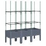 Jardinera con enrejado PP gris 120x40x142,5 cm de , Maceteros y jardineras - Ref: Foro24-367956, Precio: 56,25 €, Descuento: %