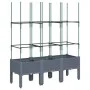 Jardinera con enrejado PP gris 120x40x142,5 cm de , Maceteros y jardineras - Ref: Foro24-367956, Precio: 55,45 €, Descuento: %