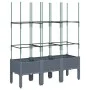 Jardinera con enrejado PP gris 120x40x142,5 cm de , Maceteros y jardineras - Ref: Foro24-367956, Precio: 55,45 €, Descuento: %