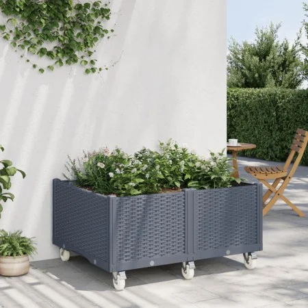 Jardinera con ruedas PP gris 100x80x54 cm de , Maceteros y jardineras - Ref: Foro24-367977, Precio: 159,16 €, Descuento: %