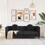 Sofá con cojines 3 plazas terciopelo negro de , Sofás - Ref: Foro24-372647, Precio: 297,95 €, Descuento: %