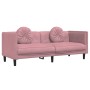 Sofá con cojines 3 plazas terciopelo rosa de , Sofás - Ref: Foro24-372645, Precio: 298,92 €, Descuento: %