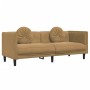 Sofá con cojines 3 plazas terciopelo marrón de , Sofás - Ref: Foro24-372651, Precio: 302,63 €, Descuento: %