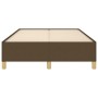 Estructura de cama tela marrón oscuro 120x190 cm de , Camas y somieres - Ref: Foro24-379518, Precio: 90,80 €, Descuento: %
