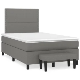 Cama box spring con colchón tela gris oscuro 120x190 cm de , Camas y somieres - Ref: Foro24-3270349, Precio: 430,87 €, Descue...