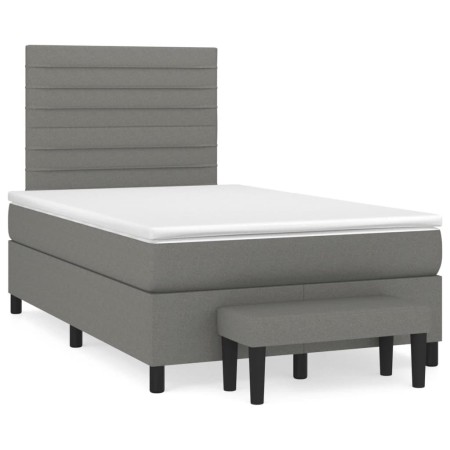 Cama box spring con colchón tela gris oscuro 120x190 cm de , Camas y somieres - Ref: Foro24-3270363, Precio: 428,88 €, Descue...