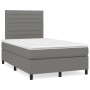 Cama box spring con colchón y LED tela marrón oscuro 120x190 cm de , Camas y somieres - Ref: Foro24-3270205, Precio: 401,43 €...