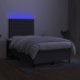 Cama box spring con colchón y LED tela marrón oscuro 120x190 cm de , Camas y somieres - Ref: Foro24-3270205, Precio: 401,43 €...