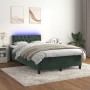 Cama box spring colchón y LED terciopelo verde oscuro 120x190cm de , Camas y somieres - Ref: Foro24-3270174, Precio: 385,24 €...