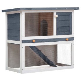 Jaula conejera con 1 puerta madera gris de vidaXL, Jaulas y habitáculos para animales pequeños - Ref: Foro24-170831, Precio: ...