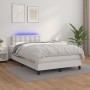 Cama box spring colchón y LED cuero sintético blanco 120x190 cm de , Camas y somieres - Ref: Foro24-3270136, Precio: 433,05 €...
