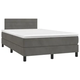 Cama box spring colchón y LED terciopelo gris oscuro 120x190 cm de , Camas y somieres - Ref: Foro24-3270160, Precio: 396,50 €...