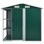 Cobertizo de jardín con estante hierro verde 205x130x183 cm de vidaXL, Cobertizos - Ref: Foro24-47104, Precio: 301,16 €, Desc...