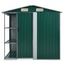 Cobertizo de jardín con estante hierro verde 205x130x183 cm de vidaXL, Cobertizos - Ref: Foro24-47104, Precio: 307,88 €, Desc...