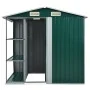 Cobertizo de jardín con estante hierro verde 205x130x183 cm de vidaXL, Cobertizos - Ref: Foro24-47104, Precio: 301,16 €, Desc...