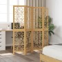 Biombo separador de 4 paneles madera maciza paulownia marrón de , Divisores de ambientes - Ref: Foro24-358865, Precio: 82,81 ...
