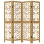 Biombo separador de 4 paneles madera maciza paulownia marrón de , Divisores de ambientes - Ref: Foro24-358865, Precio: 82,81 ...