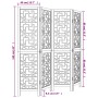 Biombo separador de 4 paneles madera maciza paulownia marrón de , Divisores de ambientes - Ref: Foro24-358865, Precio: 82,81 ...