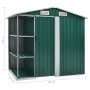 Cobertizo de jardín con estante hierro verde 205x130x183 cm de vidaXL, Cobertizos - Ref: Foro24-47104, Precio: 301,16 €, Desc...