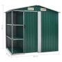 Cobertizo de jardín con estante hierro verde 205x130x183 cm de vidaXL, Cobertizos - Ref: Foro24-47104, Precio: 307,88 €, Desc...
