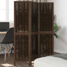 Biombo separador de 3 paneles madera paulownia marrón oscuro de , Divisores de ambientes - Ref: Foro24-358653, Precio: 83,21 ...