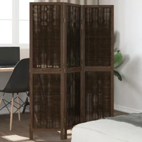 Biombo separador de 3 paneles madera paulownia marrón oscuro de , Divisores de ambientes - Ref: Foro24-358653, Precio: 81,76 ...