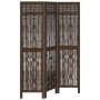 Biombo separador de 3 paneles madera paulownia marrón oscuro de , Divisores de ambientes - Ref: Foro24-358653, Precio: 83,21 ...