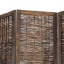 Biombo separador de 3 paneles madera paulownia marrón oscuro de , Divisores de ambientes - Ref: Foro24-358653, Precio: 83,21 ...