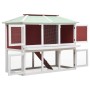 Conejera jaula de animales con doble piso de madera rojo de vidaXL, Jaulas y habitáculos para animales pequeños - Ref: Foro24...