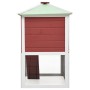 Conejera jaula de animales con doble piso de madera rojo de vidaXL, Jaulas y habitáculos para animales pequeños - Ref: Foro24...