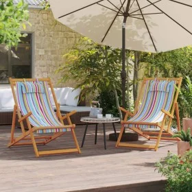 Sillas de playa plegables 2 unidades tela multicolor de , Sillas de jardín - Ref: Foro24-3214483, Precio: 143,35 €, Descuento: %
