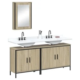Set de muebles de baño 3 pzas madera contrachapada roble Sonoma de , Muebles de baño - Ref: Foro24-3214791, Precio: 157,36 €,...