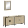Set de muebles de baño 3 pzas madera contrachapada roble Sonoma de , Muebles de baño - Ref: Foro24-3214791, Precio: 160,17 €,...