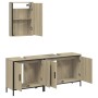 Set de muebles de baño 3 pzas madera contrachapada roble Sonoma de , Muebles de baño - Ref: Foro24-3214791, Precio: 160,17 €,...