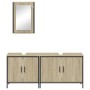 Set de muebles de baño 3 pzas madera contrachapada roble Sonoma de , Muebles de baño - Ref: Foro24-3214791, Precio: 160,17 €,...