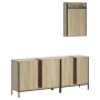 Set de muebles de baño 3 pzas madera contrachapada roble Sonoma de , Muebles de baño - Ref: Foro24-3214791, Precio: 160,17 €,...