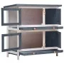 Jaula conejera con 4 puertas madera gris de vidaXL, Jaulas y habitáculos para animales pequeños - Ref: Foro24-170834, Precio:...
