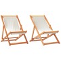 Sillas de playa plegables 2 unidades tela blanco crema de , Sillas de jardín - Ref: Foro24-3214495, Precio: 131,20 €, Descuen...