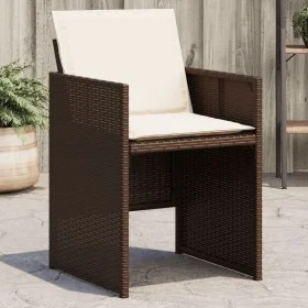 Garden chairs with cushions 4 units brown synthetic rattan by , Garden chairs - Ref: Foro24-4007438, Price: 217,92 €, Discoun...