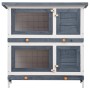 Jaula conejera con 4 puertas madera gris de vidaXL, Jaulas y habitáculos para animales pequeños - Ref: Foro24-170834, Precio:...