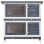 Jaula conejera con 4 puertas madera gris de vidaXL, Jaulas y habitáculos para animales pequeños - Ref: Foro24-170834, Precio:...