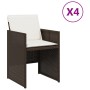 Sillas de jardín con cojines 4 unidades ratán sintético marrón de , Sillas de jardín - Ref: Foro24-4007438, Precio: 178,92 €,...
