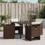 Sillas de jardín con cojines 4 unidades ratán sintético marrón de , Sillas de jardín - Ref: Foro24-4007438, Precio: 178,92 €,...