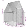 Jaula para gallinas acero galvanizado plateado 200x100x190 cm de , Jaulas y habitáculos para animales pequeños - Ref: Foro24-...