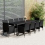 Juego de comedor de jardín 11 piezas ratán sintético negro de vidaXL, Conjuntos de jardín - Ref: Foro24-3058572, Precio: 789,...