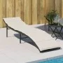 Lounger with black synthetic rattan cushion 55x199x50 cm by , Loungers - Ref: Foro24-368245, Price: 127,90 €, Discount: %